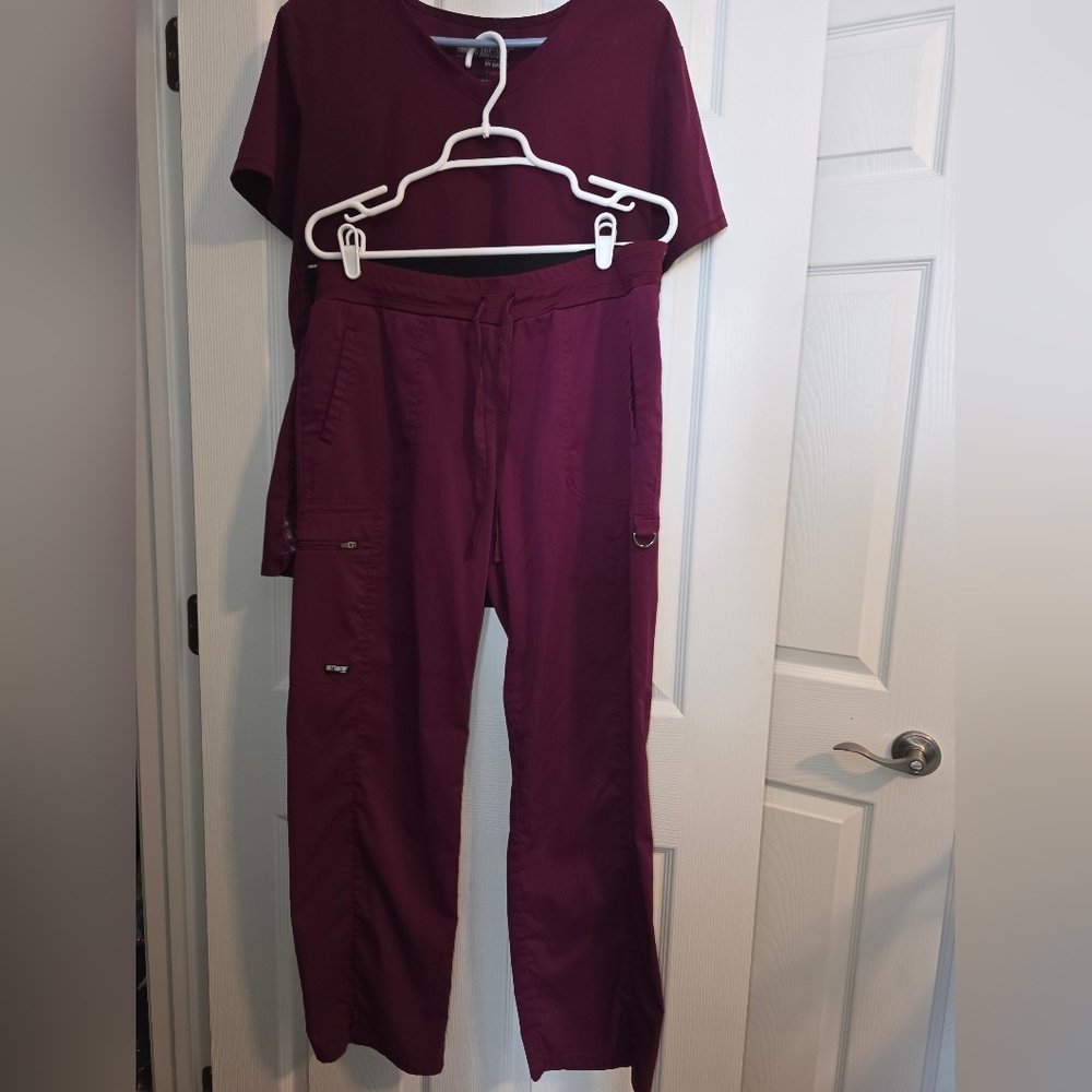Grey's Anatomy Burgundy Pants & Top Set